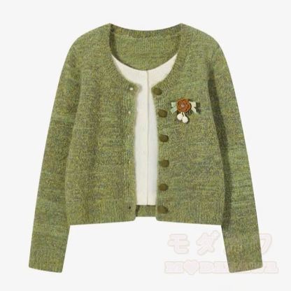 Zweiteiliges Set aus Cardigan und A-Linien-Rock in Strickoptik - Spitze - 4XL - image 2