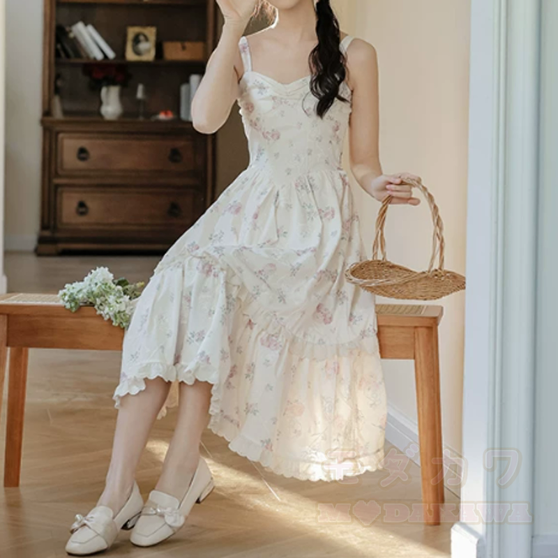 Elegantes schulterfreies Strickoberteil mit Schleife, floralem Rüschenkleid, zweiteiliges Set - Kleid - XL - image 4