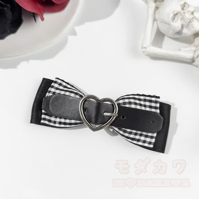 Süße Haaraccessoires mit gotischem Karomuster und Schleife - A - image 2