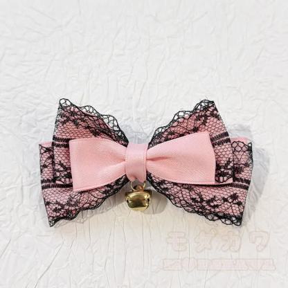 Lolita-Mode Gothic Pink Lace Long Streamer Bow Hair Accessories - A - image 3