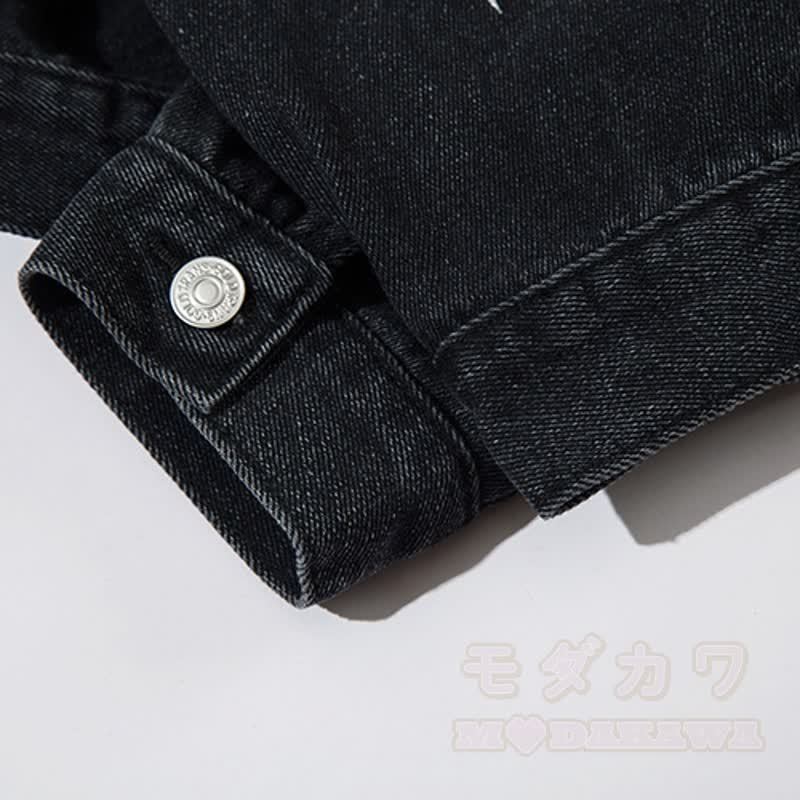 Zweiteiliges Set: Jeansjacke mit Sternenmuster und Farbverlauf, Jeans mit weitem Bein - image 6