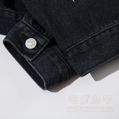 Zweiteiliges Set: Jeansjacke mit Sternenmuster und Farbverlauf, Jeans mit weitem Bein - image 6