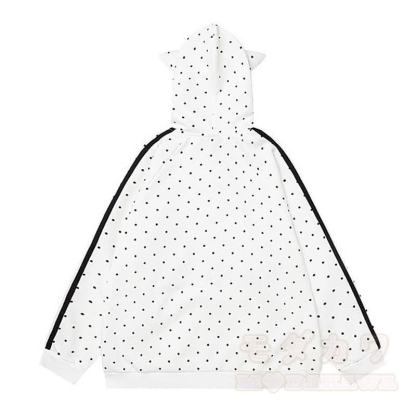 Hochwertige, strapazierfähige Kapuzenjacke mit Polka-Dot-Muster, Schleife und Reißverschluss - image 2