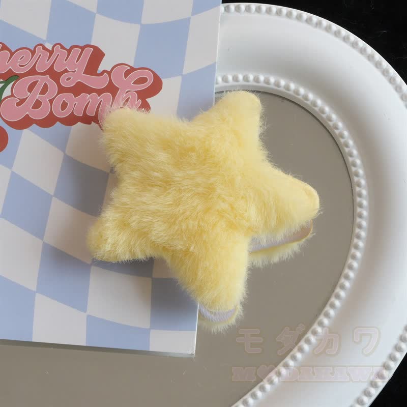 Kawaii Plüsch-Haaraccessoire in Form eines fünfzackigen Sterns - Gelb - image 3