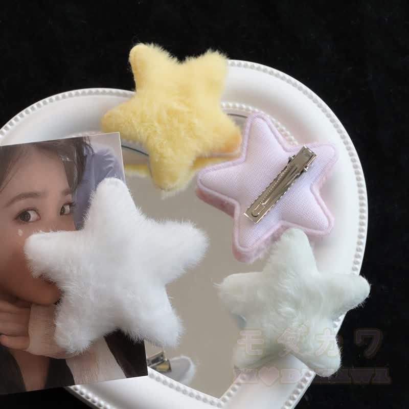 Kawaii Plüsch-Haaraccessoire in Form eines fünfzackigen Sterns - image 2