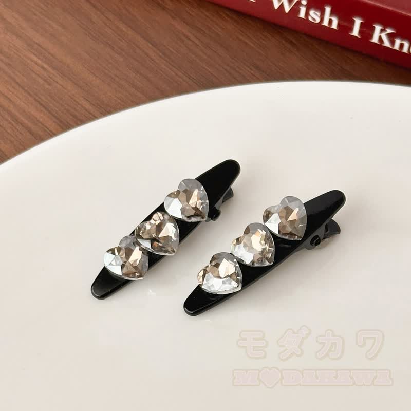 Elegante Mini-Kristallschleife, Entenschnabel-Haarspange (Paar) - Paar A - image 5