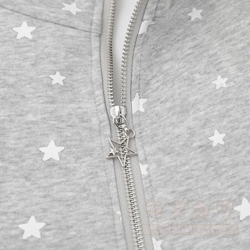 Hochwertige, strapazierfähige Sweatshirtjacke mit Sternenprint und Flügeldekor - image 9