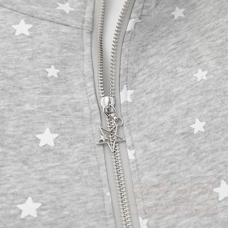 Hochwertige, strapazierfähige Sweatshirtjacke mit Sternenprint und Flügeldekor - image 9
