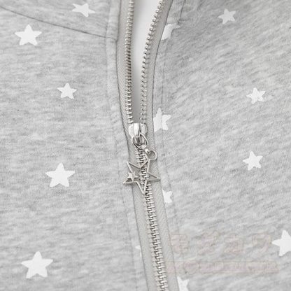 Hochwertige, strapazierfähige Sweatshirtjacke mit Sternenprint und Flügeldekor - image 9