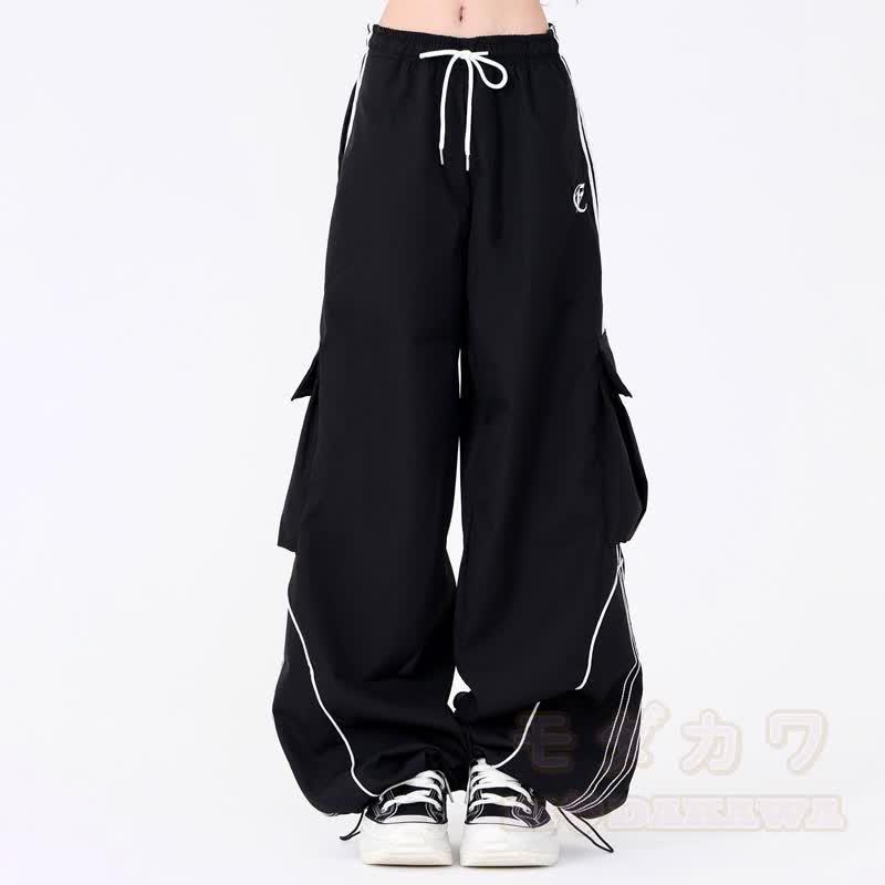 Zweiteiliges Set bestehend aus Hoodie mit Streifenmuster und Cargohose mit weitem Bein und Cargohose mit Cargo-Motiv und Hasenprint - Hose - 3XL - image 4