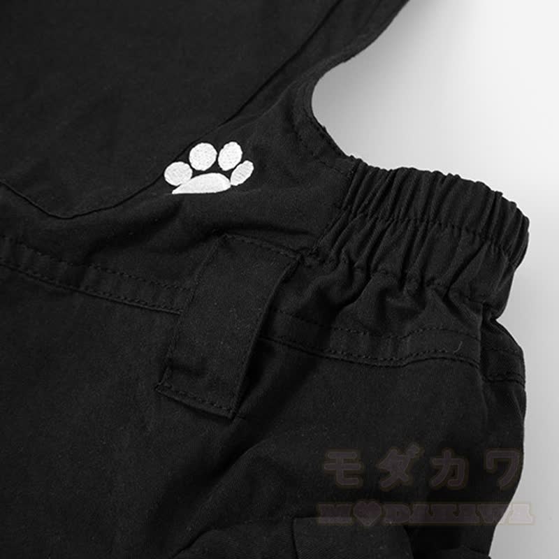 Hochwertige Latzhose mit niedlicher Katzenstickerei und Katzenanhänger - image 8