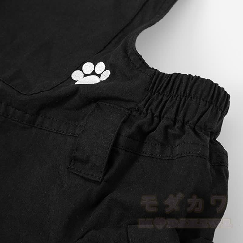 Hochwertige Latzhose mit niedlicher Katzenstickerei und Katzenanhänger - image 8