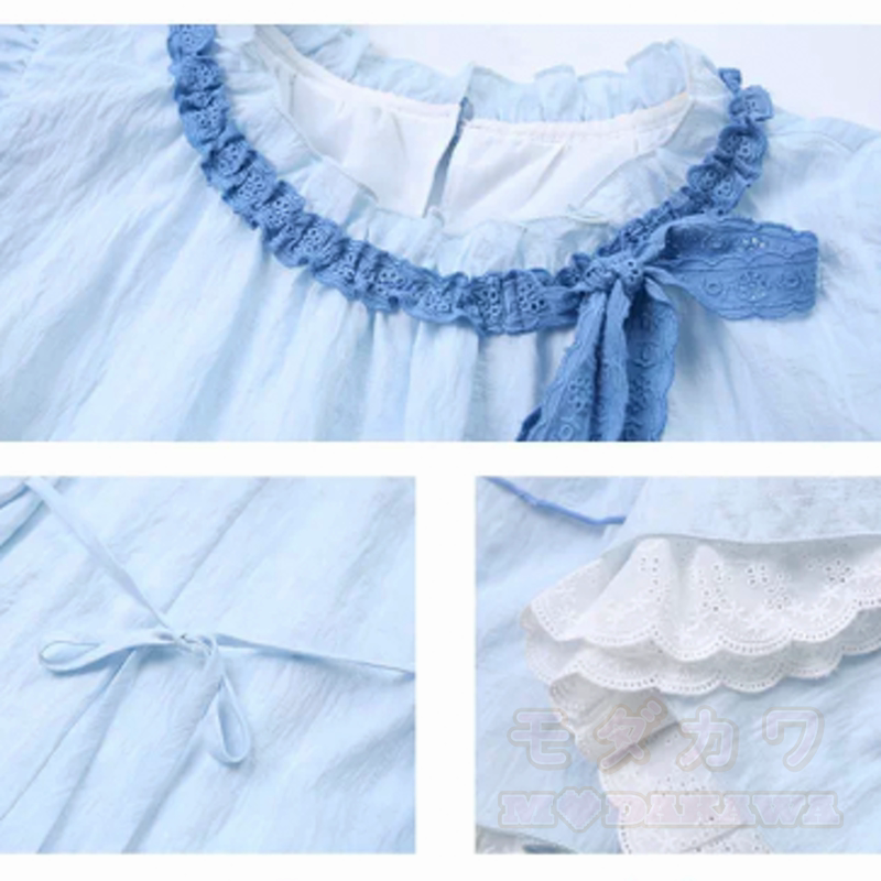 Zweiteiliges Set: Bluse mit zarten Schleifenärmeln, Rock mit Rüschen und Schleifenprint - image 6