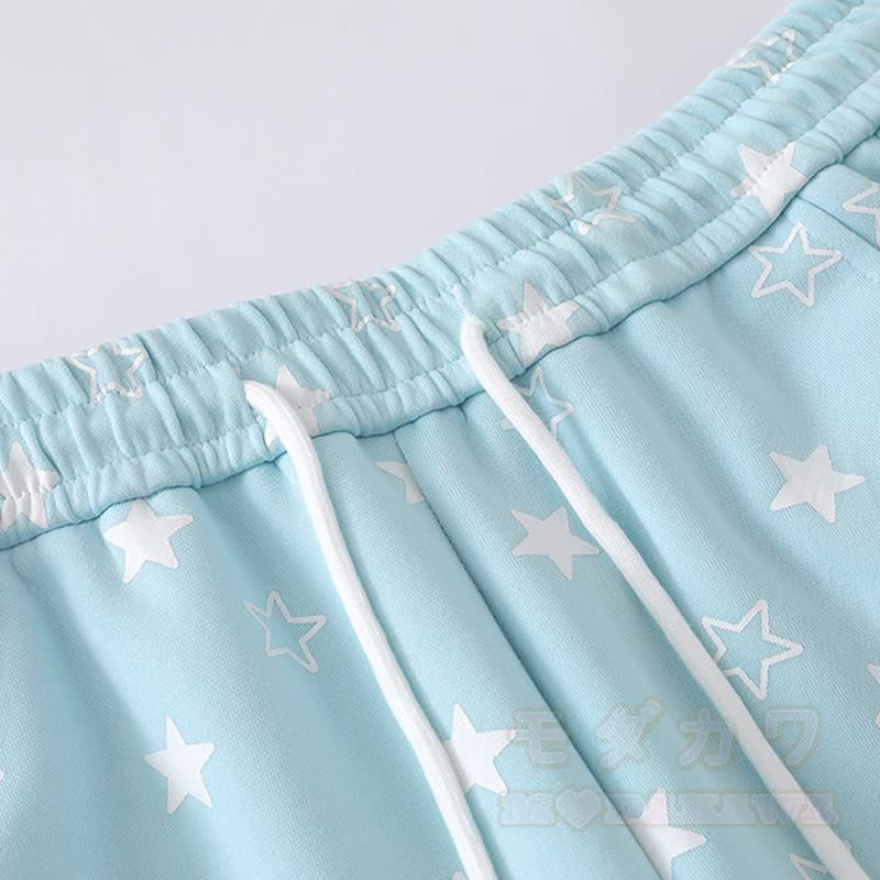 Durable Press Freizeithose mit Sternenmuster und weitem Bein - image 5