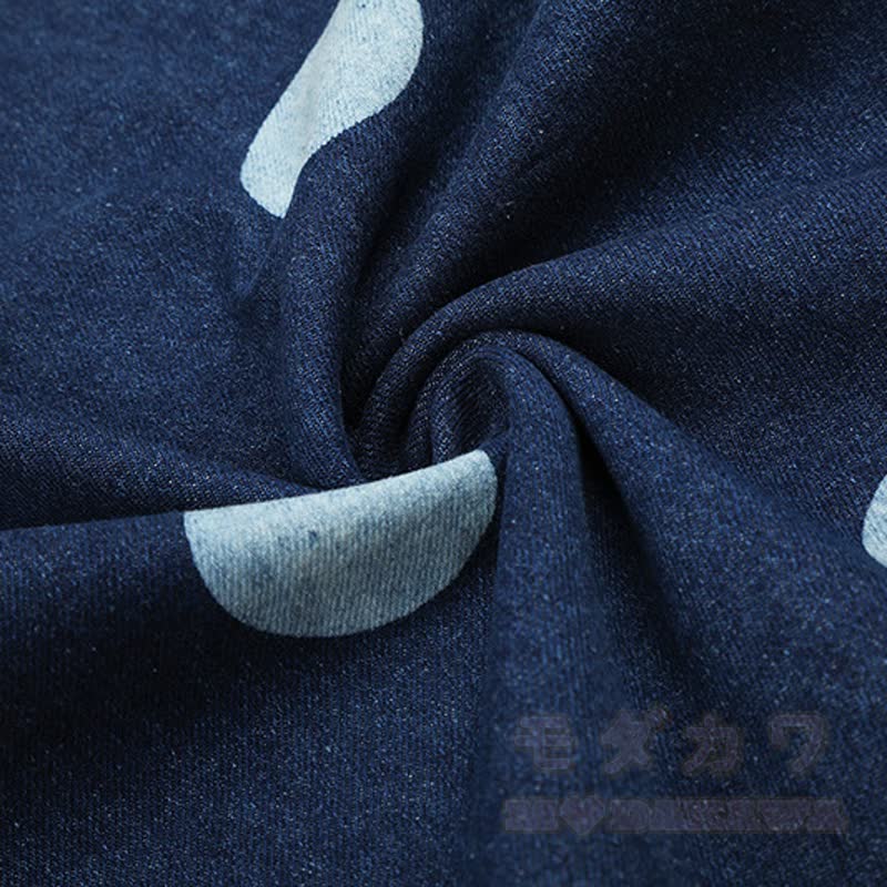 Hochwertige, strapazierfähige Jeans mit weitem Bein und Polka-Dot-Print - image 4
