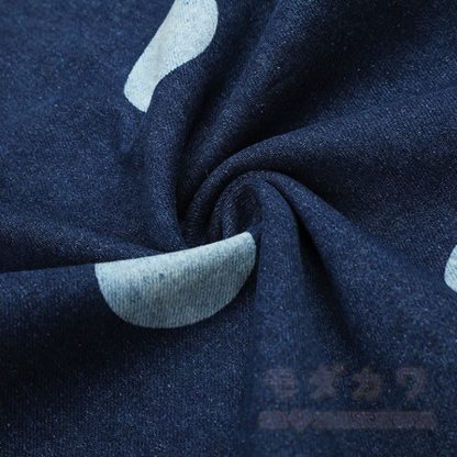 Hochwertige, strapazierfähige Jeans mit weitem Bein und Polka-Dot-Print - image 4