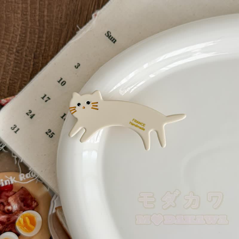 Haaraccessoire aus Acryl mit Kawaii-Katzenmotiv - Weiß B - image 8