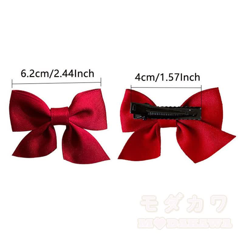 Süßes Paar Haaraccessoires mit Schleifen in einfarbigen Farben - image 11