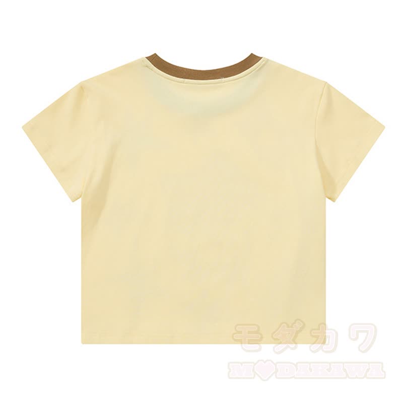 Zweiteiliges Set: Niedliches T-Shirt mit Katzen- und Sternenprint, bedruckte Jeansshorts und passendes Dekor-Dekor-Set - image 3