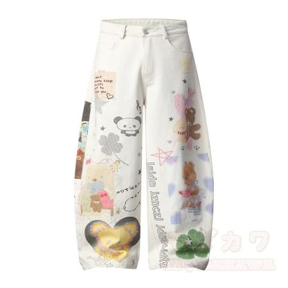 Hochwertiges, strapazierfähiges Set: Jacke mit Sternenstickerei, Hose mit Bären- und Panda-Print - Hose - XL - image 11