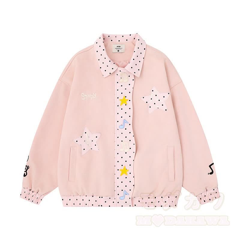 Hochwertiges, strapazierfähiges Set: Jacke mit Sternenstickerei, Hose mit Bären- und Panda-Print - Rosa Jacke - XL - image 2