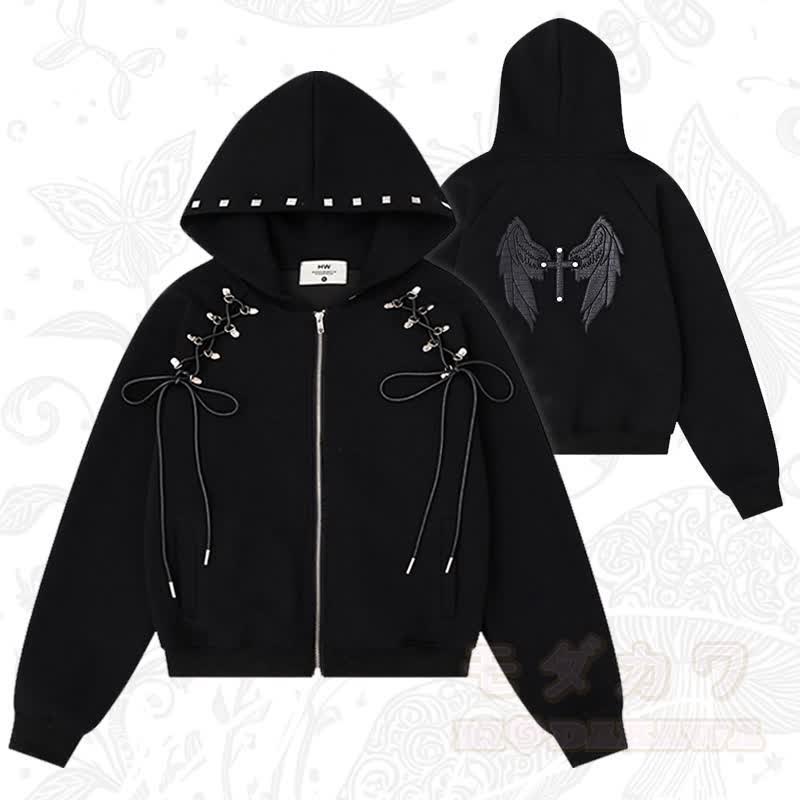 Hochwertige, strapazierfähige Kapuzenjacke im amerikanischen Stil mit Kordelzug und Reißverschluss - image 2