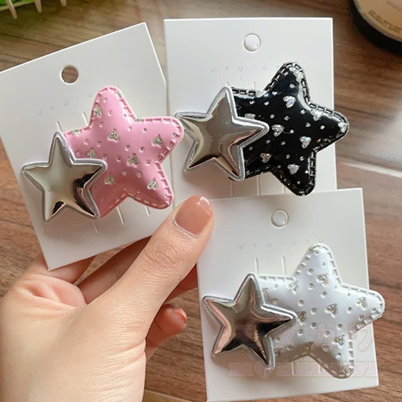 Süße Y2K-Glitzerstern-Entenschnabel-Haarspangen - image 2
