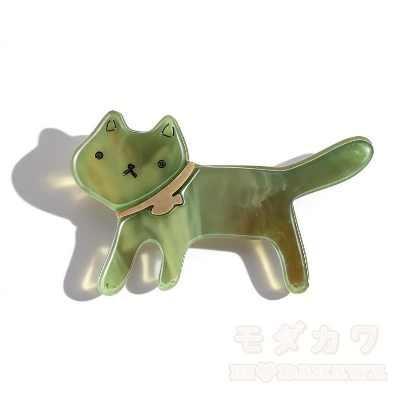 Kawaii Glitzer Sternenkatze Anstecknadel - Grün - image 7