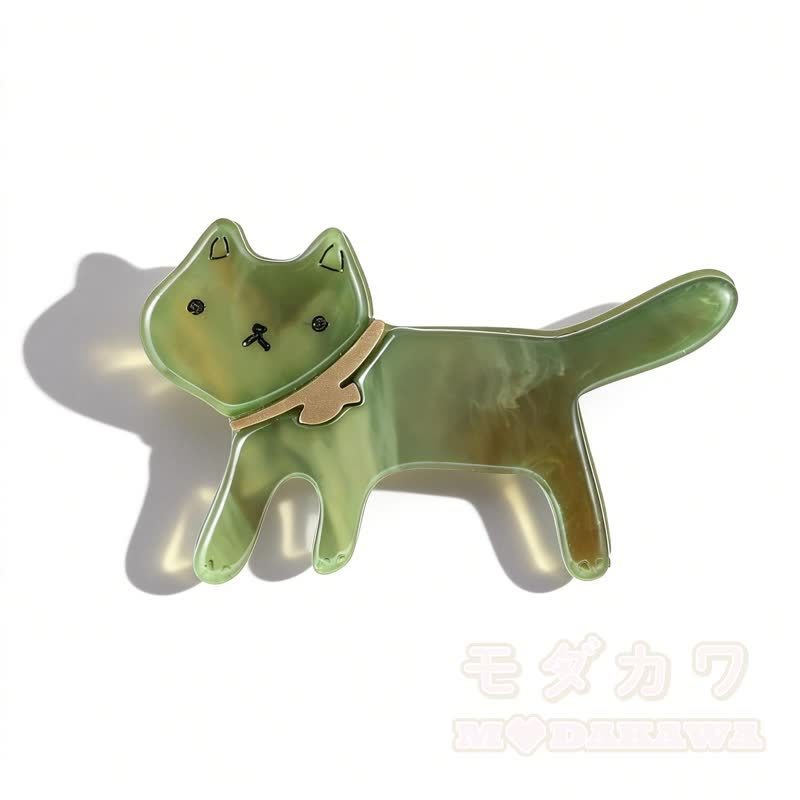 Kawaii Glitzer Sternenkatze Anstecknadel - Grün - image 7