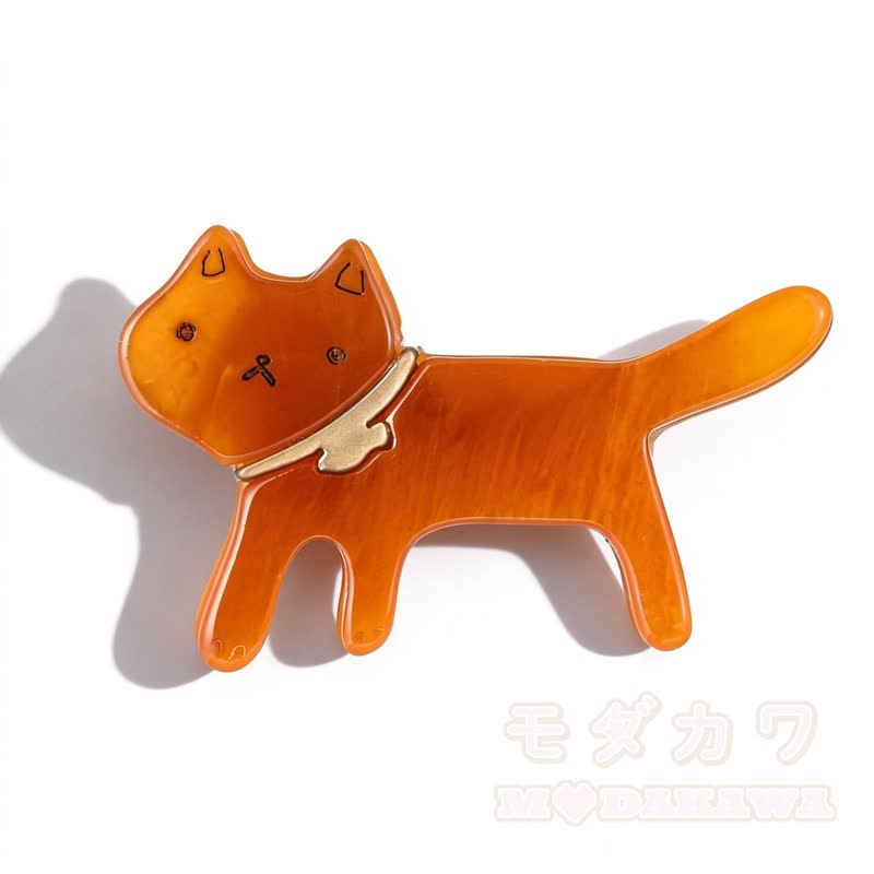 Kawaii Glitzer Sternenkatze Anstecknadel - Orange - image 6