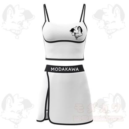 MODAKAWA X Popipeko Welpenprint Cami Top Split Skort Zweiteiliges Set - Weiß - 2XL - image 1