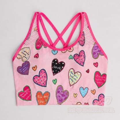Buntes Set aus bauchfreiem Tanktop mit Herzmuster und hochgeschnittenen Shorts - Spitze - L - image 5