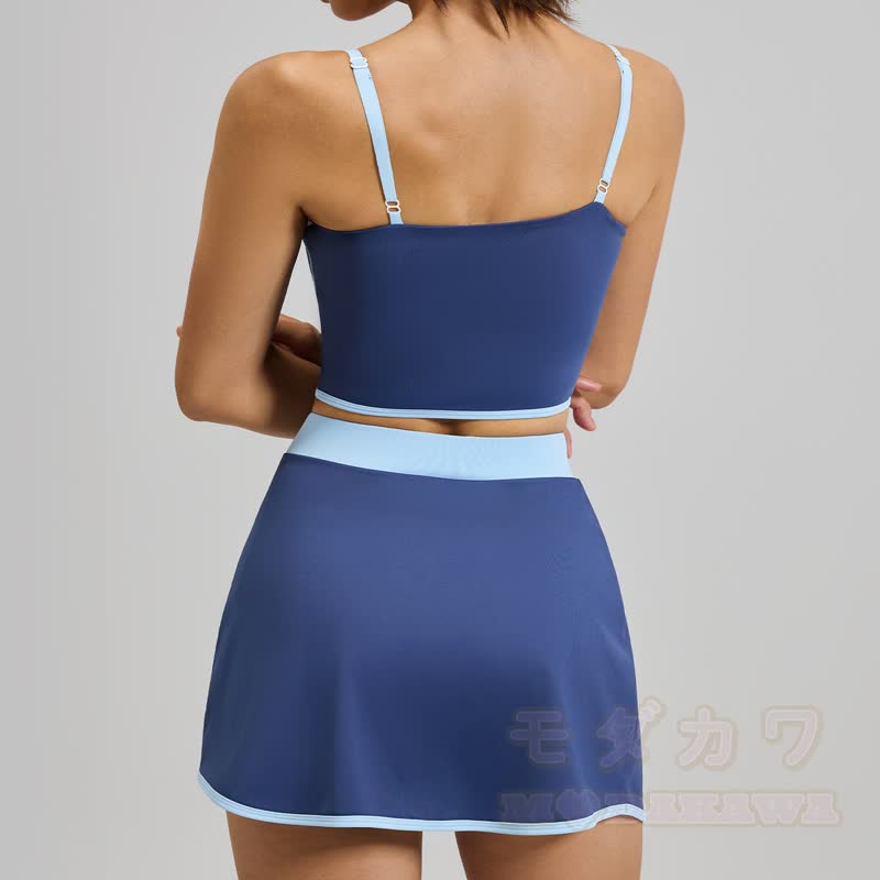 Lässiges Cami Crop Top und Split Skort Yoga Zweiteiliges Set - image 6