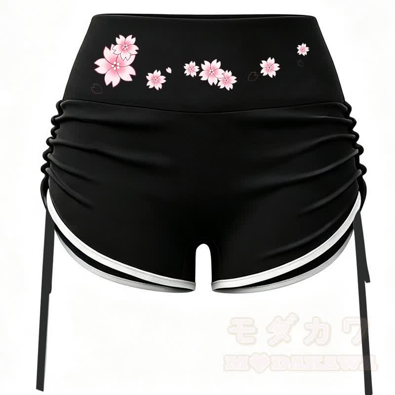 MODAKAWA X atka Wolf Print Cami Top Split Skort Zweiteiliges Set - Schwarze Shorts - 2XL - image 16