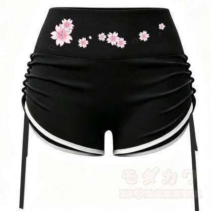 MODAKAWA X atka Wolf Print Cami Top Split Skort Zweiteiliges Set - Schwarze Shorts - 2XL - image 16