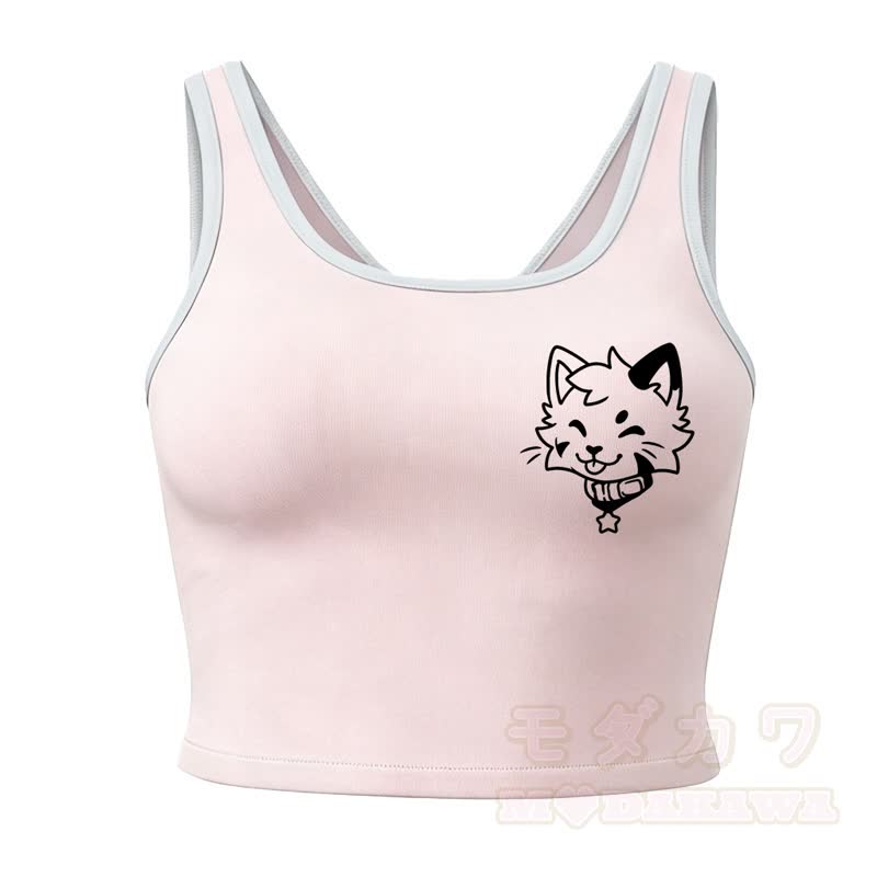 MODAKAWA X popipeko Puppy Print Cami Top Split Skort Zweiteiliges Set - Rosa Top - 2XL - image 10
