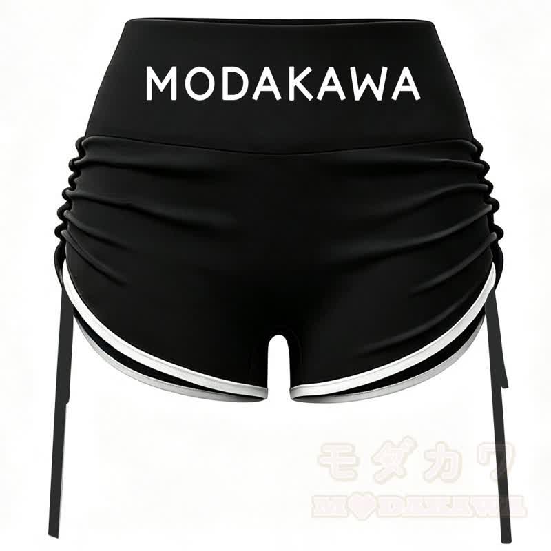 MODAKAWA X popipeko Puppy Print Cami Top Split Skort Zweiteiliges Set - Schwarze Shorts - 2XL - image 16