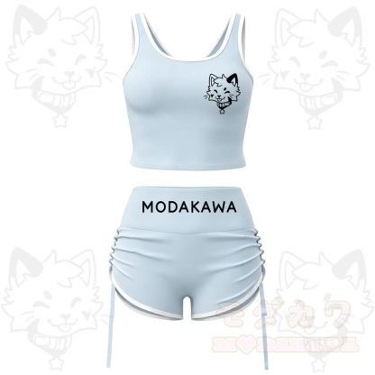 MODAKAWA X popipeko Puppy Print Cami Top Split Skort Zweiteiliges Set - Blaues Set - 2XL - image 2