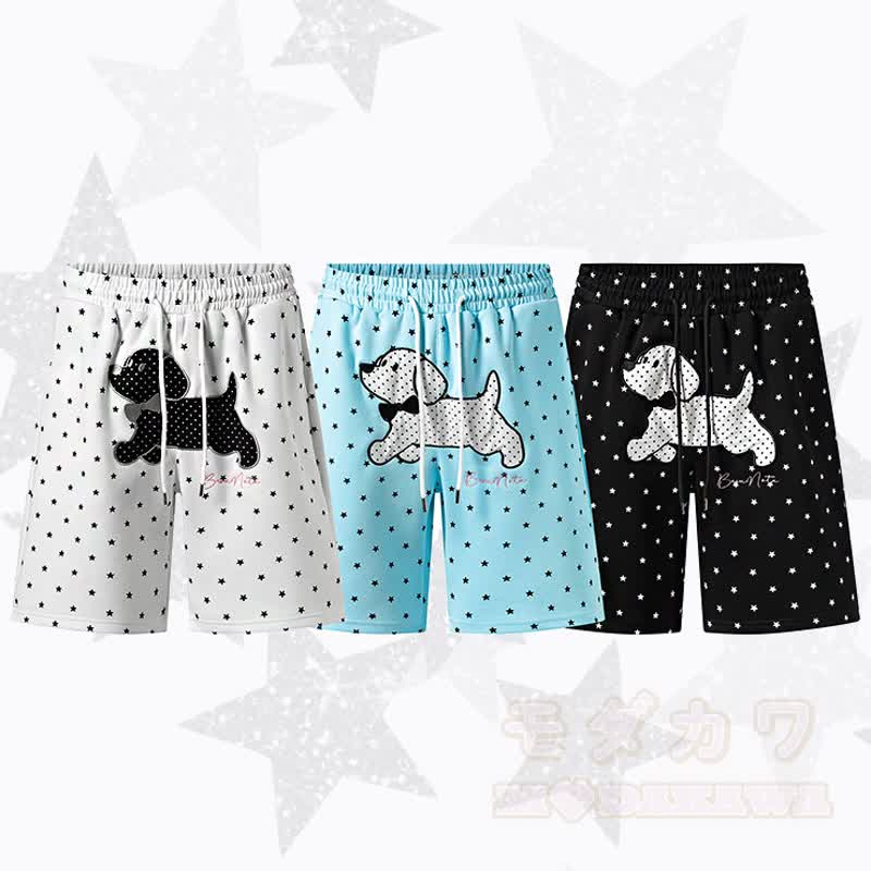 Hochwertige, strapazierfähige Shorts mit Press Star Puppy-Stickerei und Kordelzug - image 7
