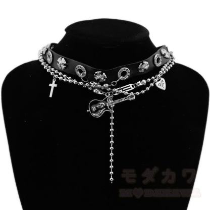 Gothic Gitarren-Kreuz-Choker-Halskette - image 1