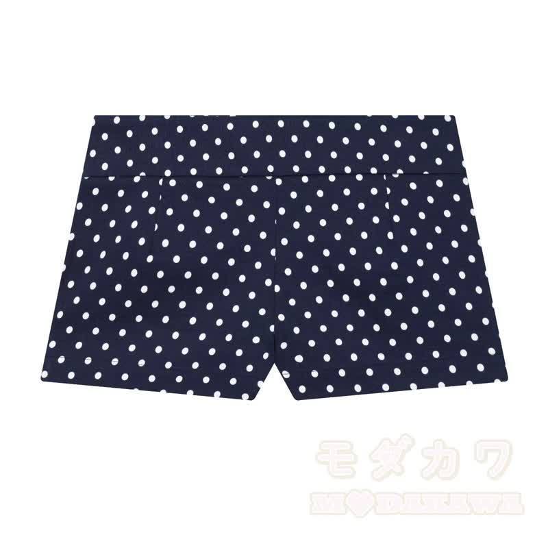 Zweiteiliges Set aus gepunkteter Stehkragenjacke und Shorts - Blaue Shorts - L - image 8