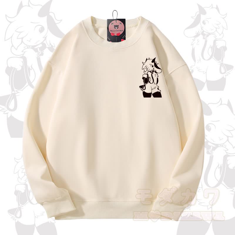 MODAKAWA X zarckets Goat Graphic Unisex Sweatshirt - Beige A - 3XL - image 1
