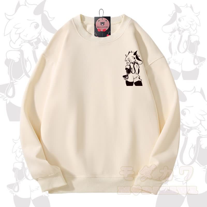 MODAKAWA X zarckets Goat Graphic Unisex Sweatshirt - Beige A - 3XL - image 1