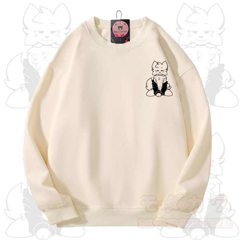 MODAKAWA X zarckets Fox Graphic Unisex Sweatshirt - Beige - 3XL - image 1
