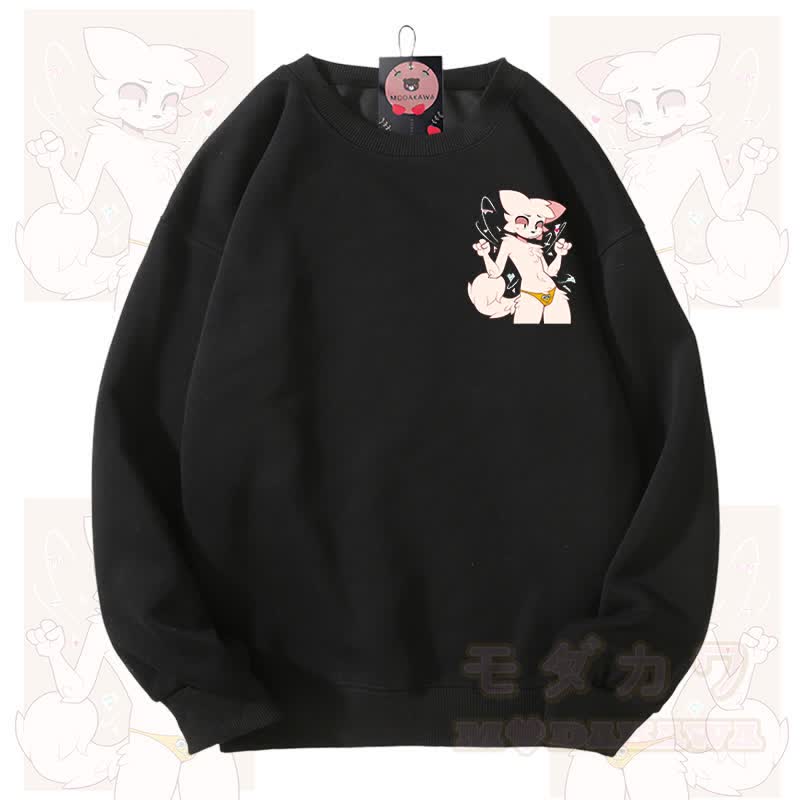 MODAKAWA X zarckets Katzen-Grafik Unisex-Sweatshirt - Schwarz - 3XL - image 1