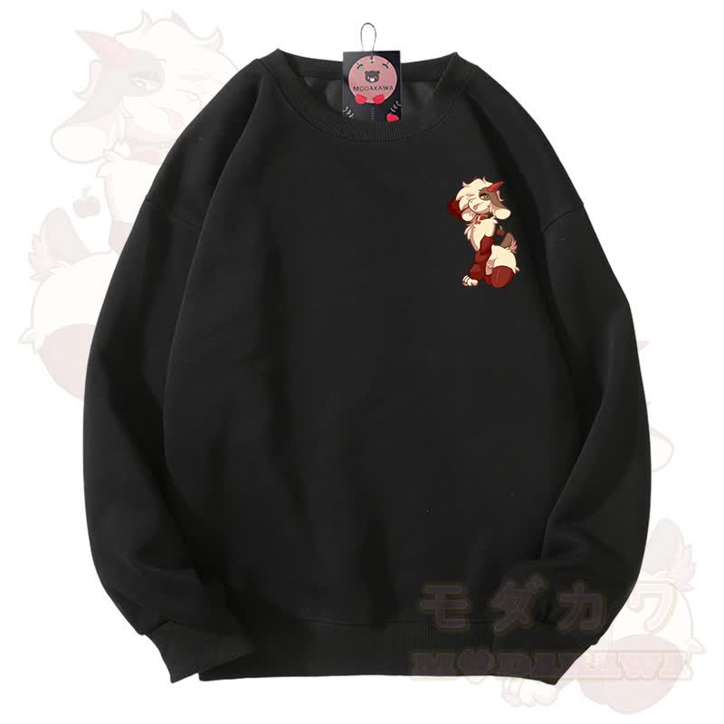 MODAKAWA X zarckets Unisex-Sweatshirt mit niedlichem Schaf-Motiv - Schwarz - 3XL - image 1
