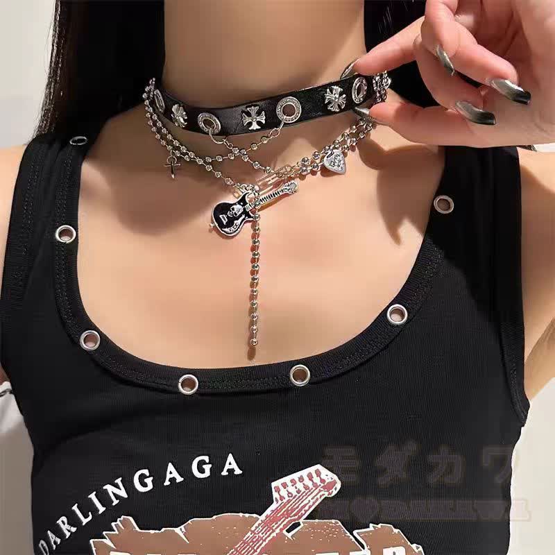 Gothic Gitarren-Kreuz-Choker-Halskette - image 2