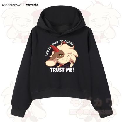 MODAKAWA X zarckets TRUST ME Goat Graphic Cropped Cotton Hoodie - Schwarz - 3XL - image 1