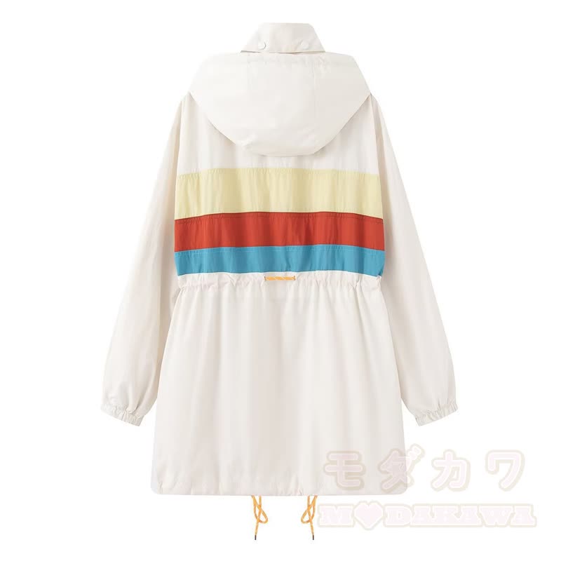 Lässige Windjacke mit Kapuze und Kordelzug in verschiedenen Farben - image 2