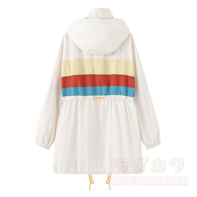 Lässige Windjacke mit Kapuze und Kordelzug in verschiedenen Farben - image 2